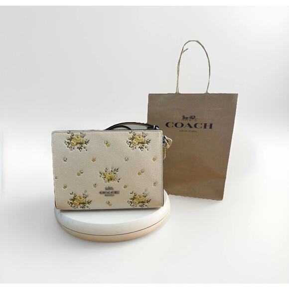 NWT Coach Slim Crossbody Bag W/ Floral Print Clutch Pouch CAQ27 - Picture 1 of 15